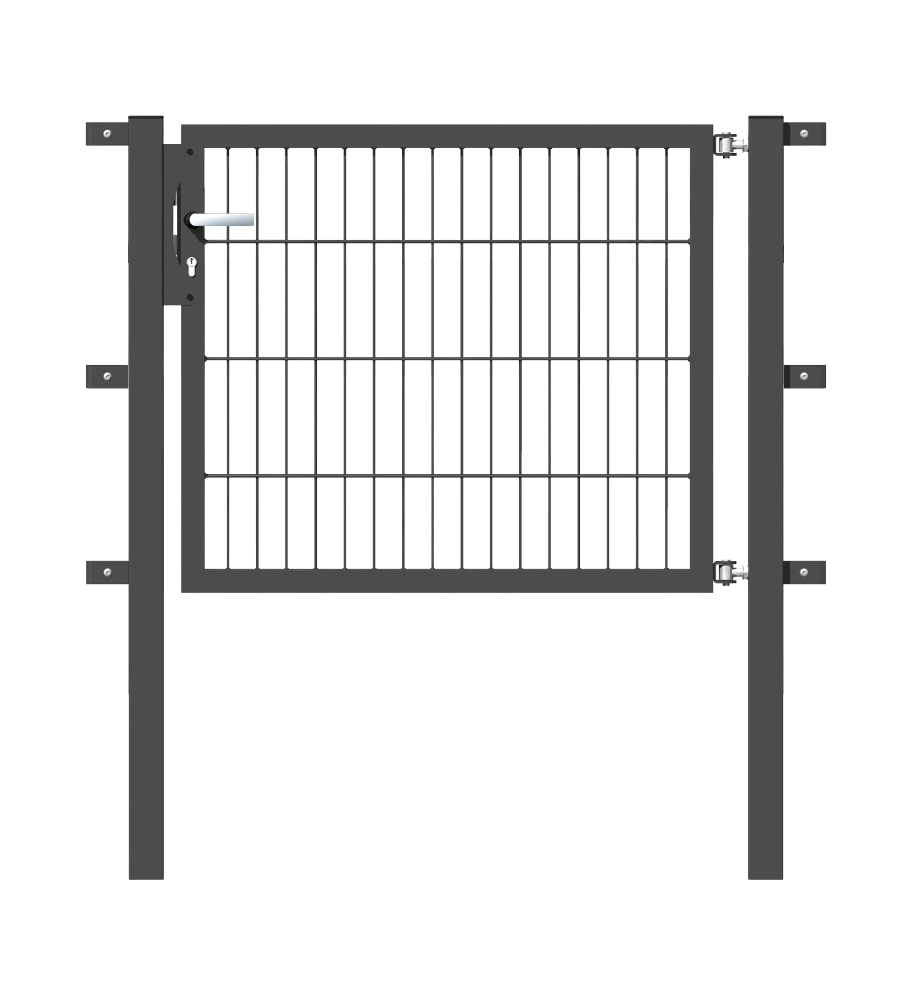 Zaunify Doppelstabtor anthrazit, 1-Flügelig, 800mm hoch und 1000mm breit (1 Flügel mit 1m Breite)